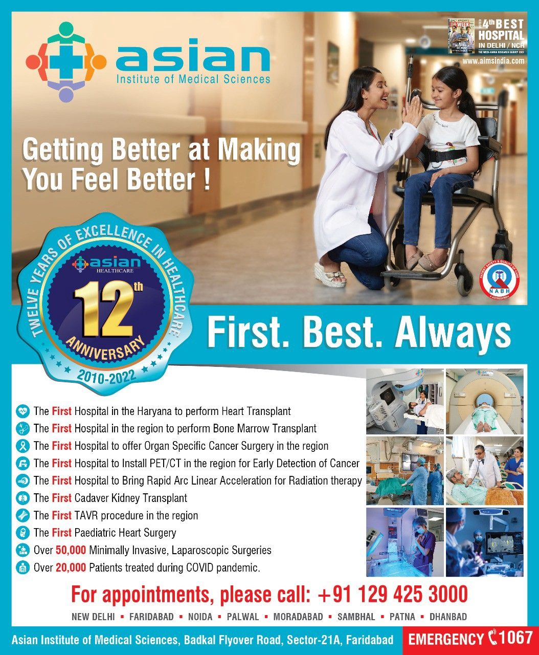 Best Hospital in Faridabad - Asian Institute of Medical Sciences
