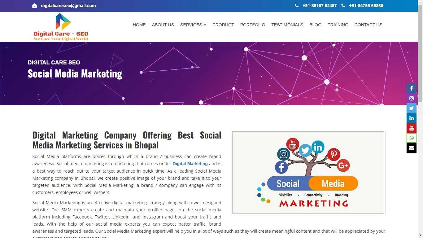 Social Media Marketing Company In Bhopal || Digital Care Seo || Trending Newswala