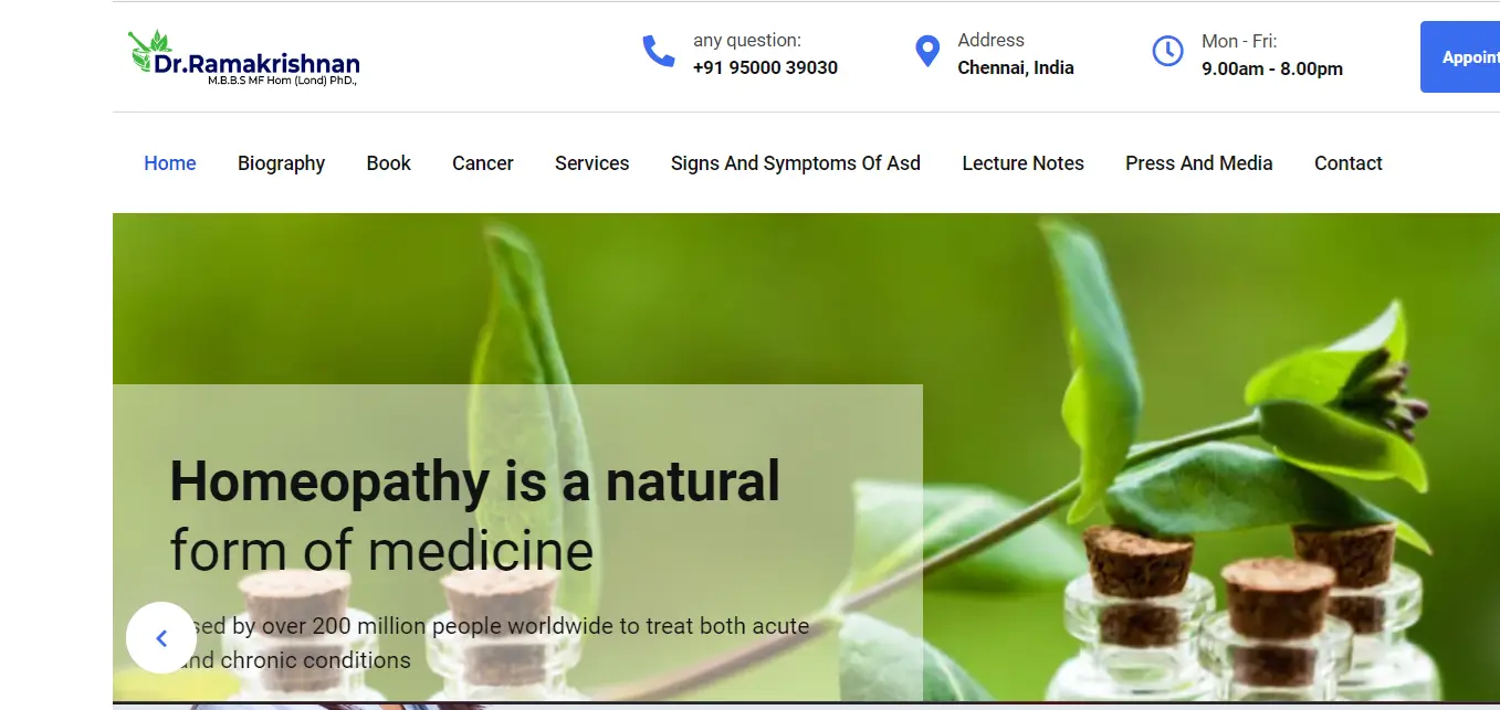 Dr. Ramakrishnan Homeopathy Clinic, India