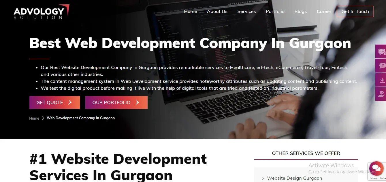  Advology Solution Website Development Company In Gurgaon