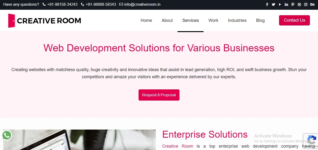  Creative Room Website Development Company In Punjab