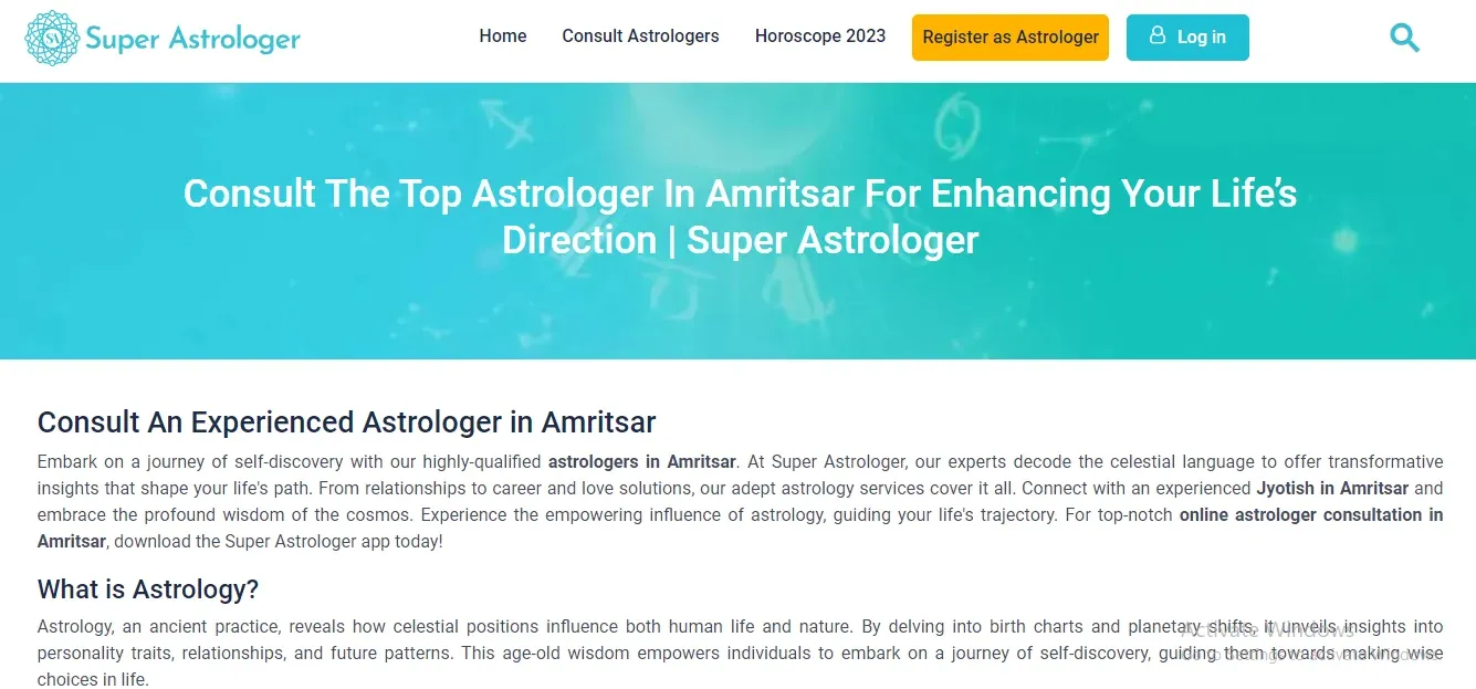   Super Astrologer Famous Astrologer In Amritsar