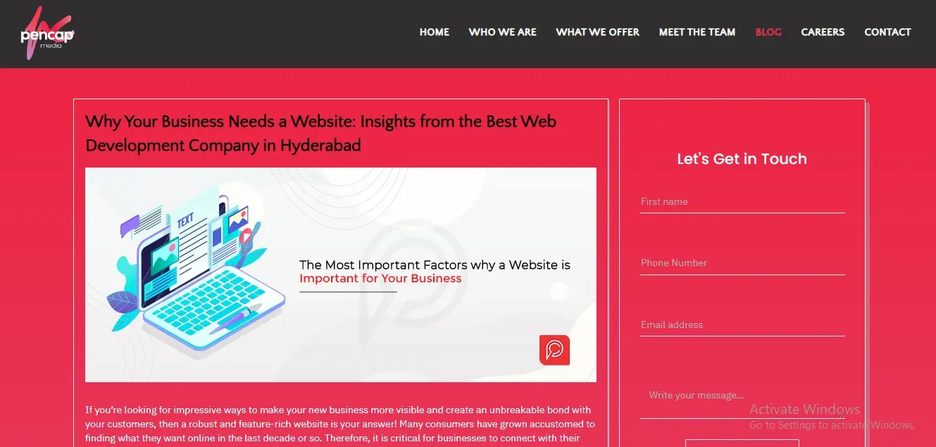  Pen Cap Website Development Company In Hyderabad