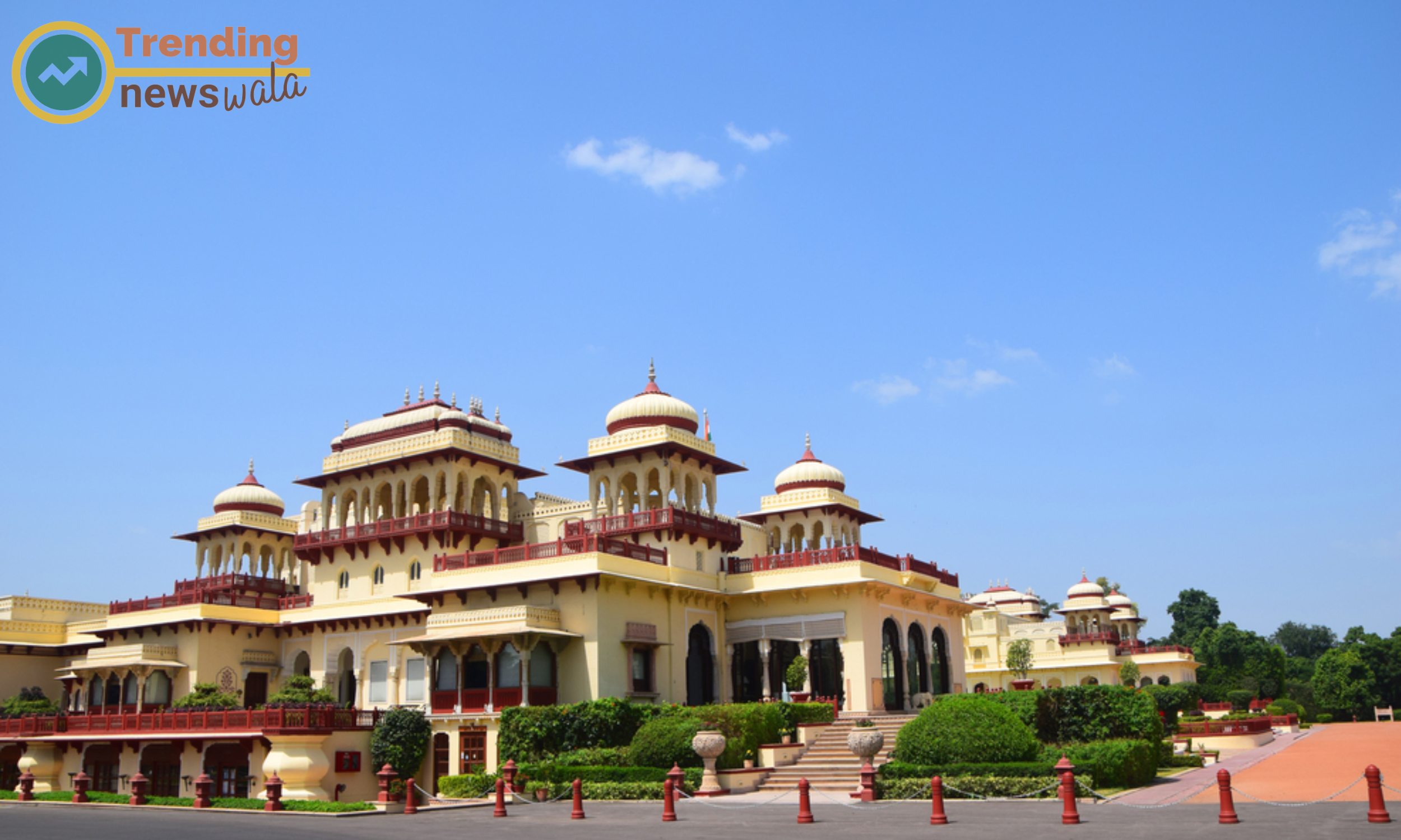 Rambagh Palace is an opulent heritage hotel located in Jaipur