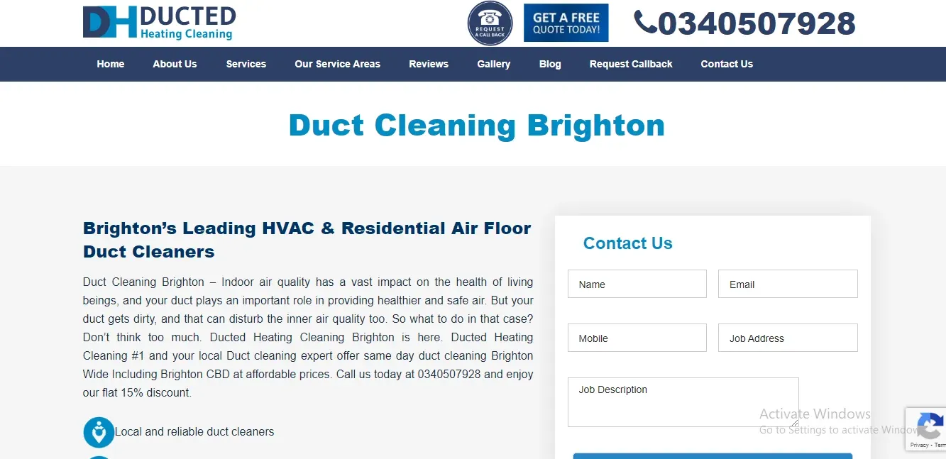 Top Duct Cleaning Company in Brighton