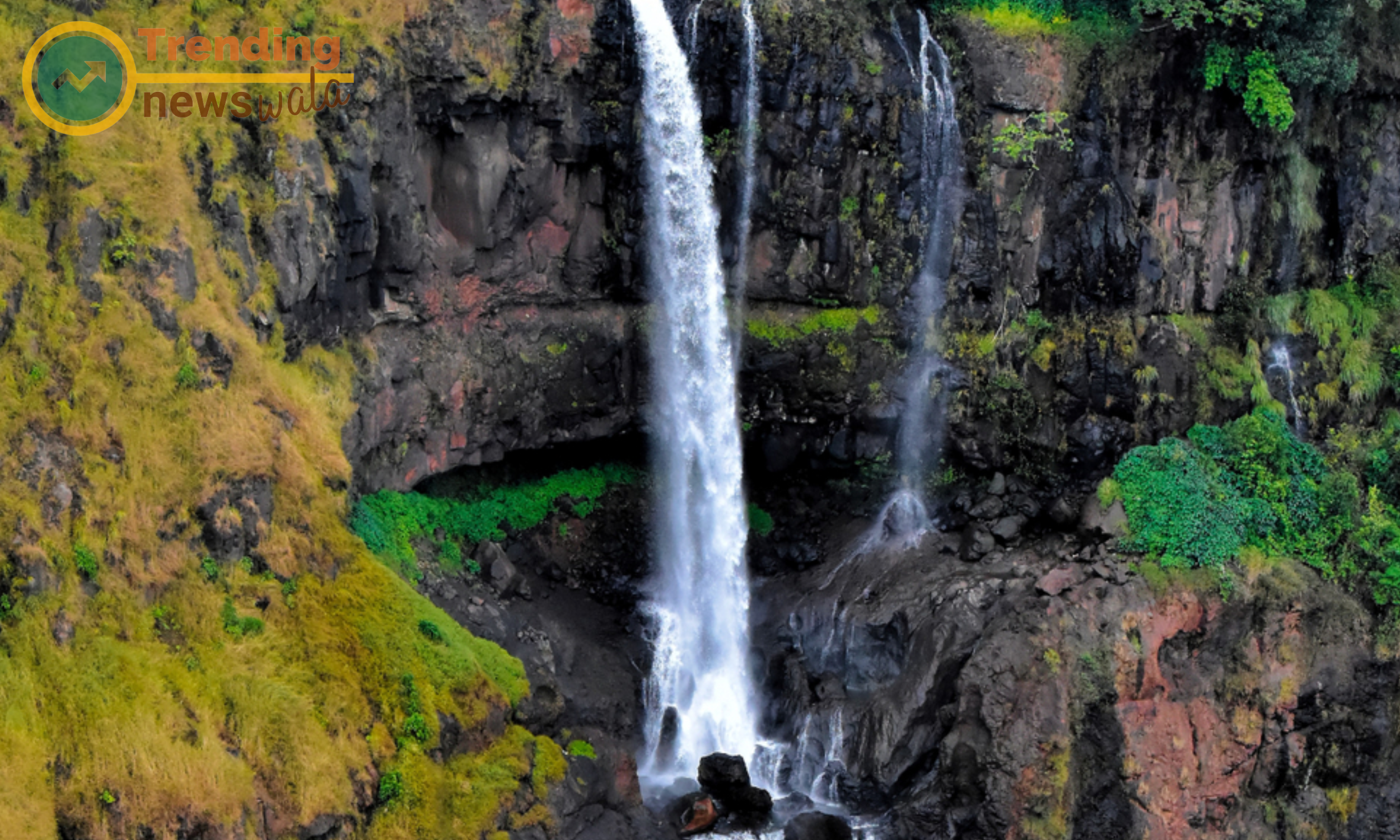 Cascading from a height of 600 feet, Lingmala Waterfall