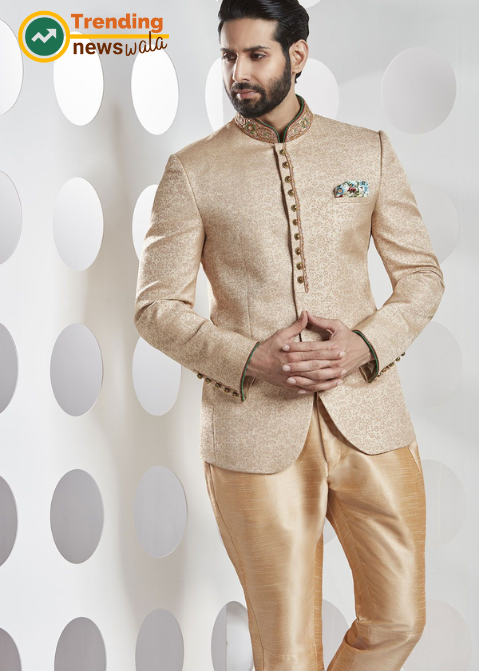 The gold-embroidered Jodhpuri suit