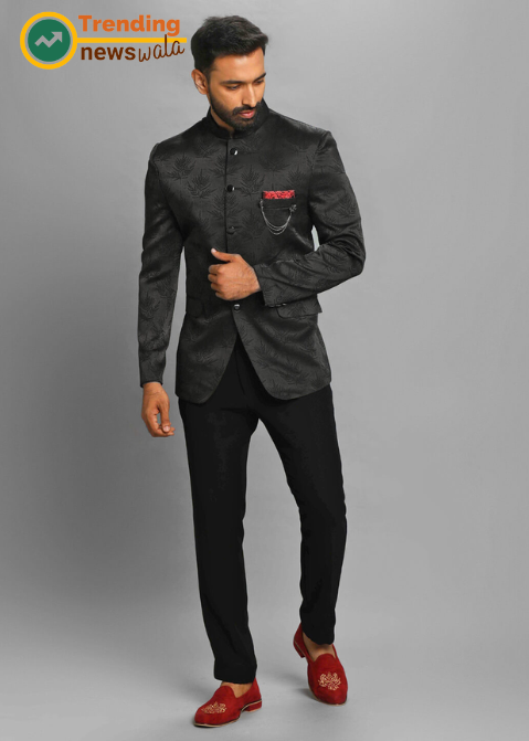 The monochromatic black Jodhpuri suit