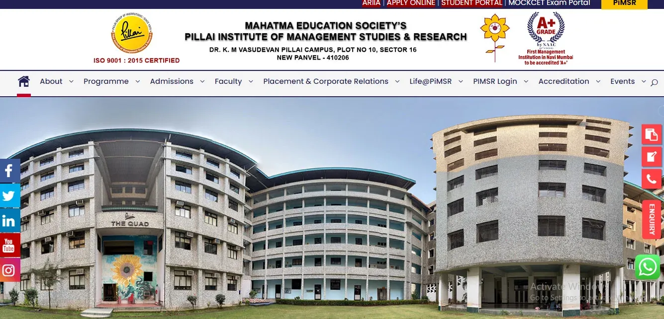 MBA Colleges in Navi Mumbai , Pillai Institute of Management