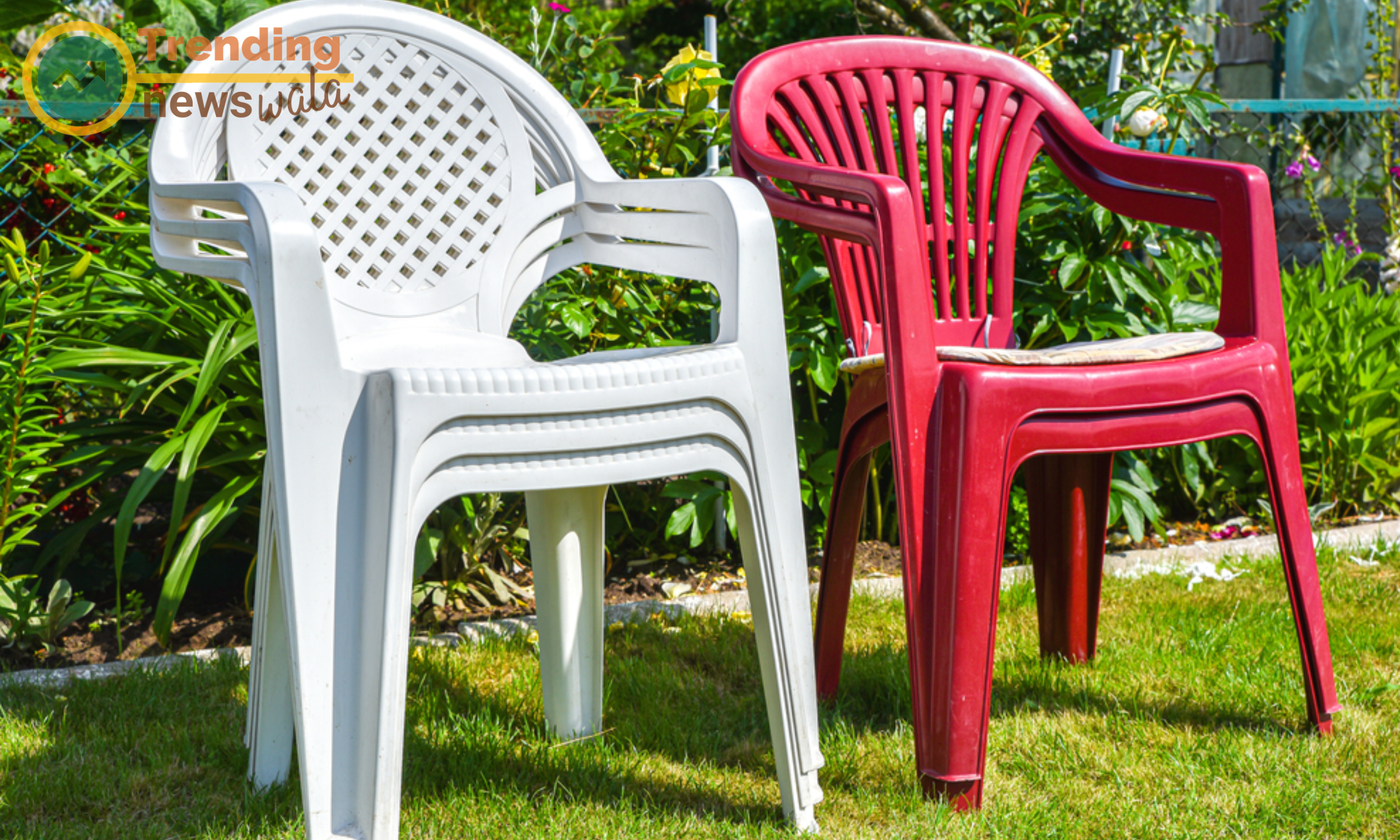 Injection-molded plastic chairs offer a canvas for playful patterns and designs