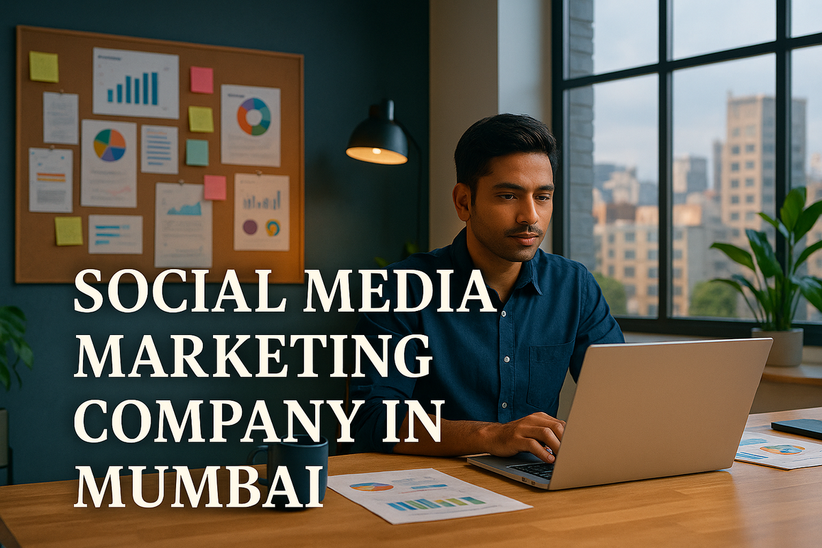 Social Media Marketing Company in Mumbai office with a professional working on digital marketing strategies.